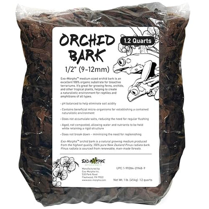 Orchiata Orchid Bark for Reptiles, Terrariums, Orchids & Ferns Substrate Potting Bark (1 lb. (1.2 quarts)) - size: 1 lb. (1.2 quarts)