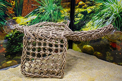 Penn-Plax Reptology Lizard Lounger Corner Triangle with Ladder– 100% Natural Seagrass Fiber – Great for Bearded Dragons, Anoles, Geckos, and Other Reptiles – Large - size: Large