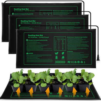 Seedling Heat mat | 3 Pack | Durable Waterproof | Heat Mats for Seed Starting,Seed Germination Heating Mat 10 x 20.75 Inch - size: 3 Pack Seedling Heat mat