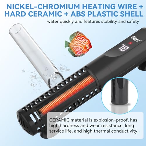 hygger Ceramic Submersible Aquarium Heater, New Explosion-Proof Fish Tank Water Heater with External Temp Controller Auto Thermostat Heater for Saltwater Freshwater (300W for 25~80 Gallon) - size: 300W for 25~80 gallon