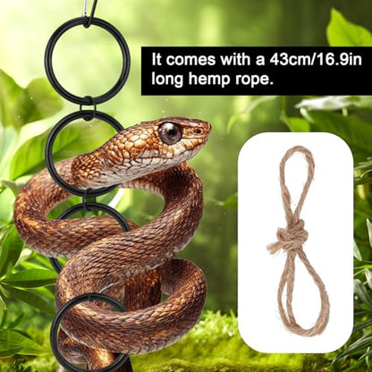 Snake Climbing Rings for Ball Python, 8-Rings Corn Snake Climbing Chain Toys Reptile Enrichment Toys Habitat Perch Tank Enclosure Cage Terrarium Accessories Decor for All Kinds of Small Reptiles