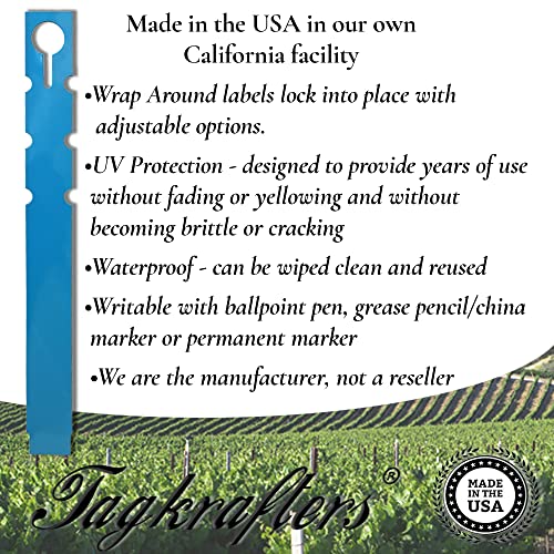 9" x 1" Mint - 250 Pcs - Plastic Plant Tags and Labels - Wrap Around Thermal Plastic - Nursery Garden Tree Labels | Made in The USA |