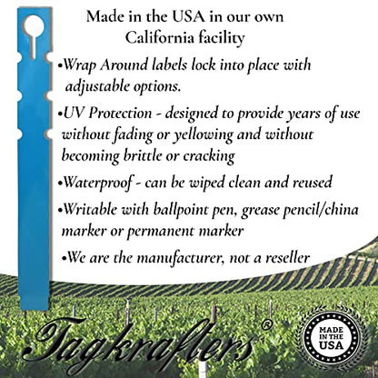 9" x 1" Mint - 250 Pcs - Plastic Plant Tags and Labels - Wrap Around Thermal Plastic - Nursery Garden Tree Labels | Made in The USA |