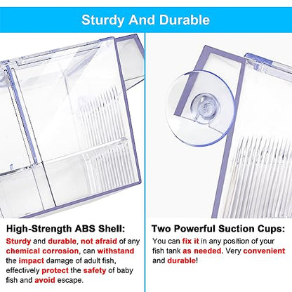 DaToo Fish Breeding Box Aquarium Holding Tank Transparent Fish Isolation Box Acclimation Hatchery Incubator Breeder for Betta Shrimp Clownfish Guppy
