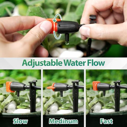 RedChili Drip Irrigation Inline Dripper for 1/4" Drip Irrigation Tubing, 35 Pieces Adjustable Drip Emitters Micro Drippers for Drip Irrigation Gardening System Maintain Constant Flow - size: Irrigation Dripper