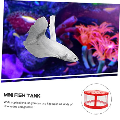 KESYOO 2pcs Led Mini Transparent Fish Tanks Small Decorative Aquarium for Betta and Reptiles Desktop Design for Decor