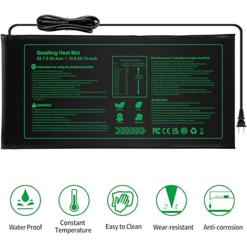 Seedling Heat mat | 3 Pack | Durable Waterproof | Heat Mats for Seed Starting,Seed Germination Heating Mat 10 x 20.75 Inch - size: 3 Pack Seedling Heat mat