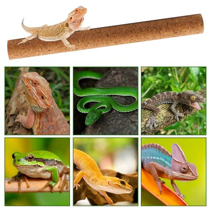 Natural Climbing Pet Cork Stick Natural Tree Frog Cork Wood Stick Branch Reptiles Climbing Branches Reptiles Use Cork Branches Climb Branches for Frogs, Snakes,Lizards, Bearded Dragons - size: 15.75"D x 1.65"W x 1.65"H