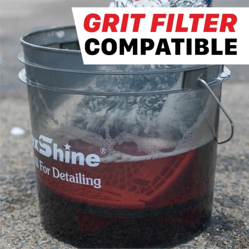 Maxshine 5 Gallon Universal Detailing Bucket – Car Wash Bucket for Scratch-Free Washing – Garage Storage & Auto Detailing Tool Holder – Holds Soap, Foam Cannon, Brushes, Microfiber Towels (Black) - color: 5g Bucket (Black)