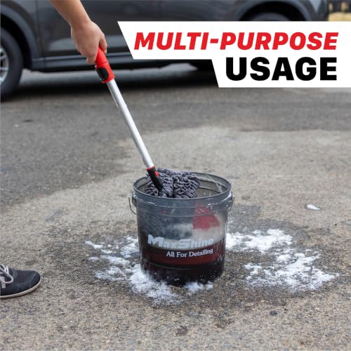 Maxshine 3.5 Gallon Universal Detailing Bucket – Car Wash Bucket for Scratch-Free Washing – Garage Storage & Auto Detailing Tool Holder – Holds Soap, Foam Cannon, Brushes, Microfiber Towels (Red) - color: 3.5g Bucket (Red)