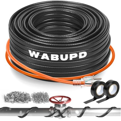 3FT-200FT Heat Tape for Water Pipes, -40°F Deicing Pipe Heat Cable,Electric Heating Cable Pipe,Frezze Protection for Heat Trace Cable for Metal, Plastic Home Pipes,Gutter,120V 5W/ft（120FT） - size: 120FT