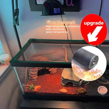 Magnetic Fish Tank Lid Green Frame Grey Fiberglass Mesh, DIY Fish Tank Cover Adjustable Size Fit Tank Size Max 35''X19'' for Preventing Fish from Jumping Out and Reptile Escaping - color: Green Frame Grey Fiberglass Net