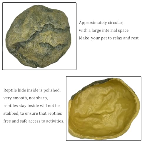 Extra Large Reptile Hide Resin Snake Hideout for Ball Pythons Reptile Hides and Caves Simulation Rock Terrarium Hideout for Habitat Lizard Leopard Gecko Bearded Dragon