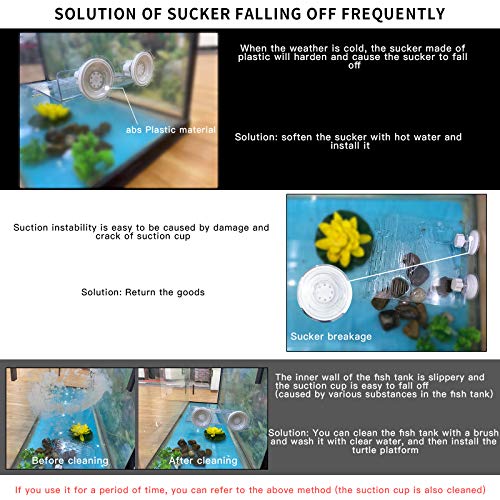 Turtle Basking Platform, Turtle Tank Platform, Aquarium Animal Transparent Sink Wharf, Reptile Habitat, Turtle Tank Dock Floating Decor with Sucker Cap