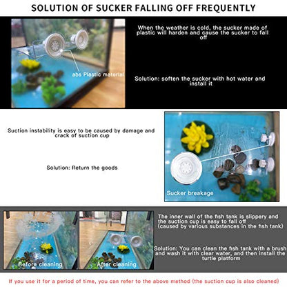 Turtle Basking Platform, Turtle Tank Platform, Aquarium Animal Transparent Sink Wharf, Reptile Habitat, Turtle Tank Dock Floating Decor with Sucker Cap