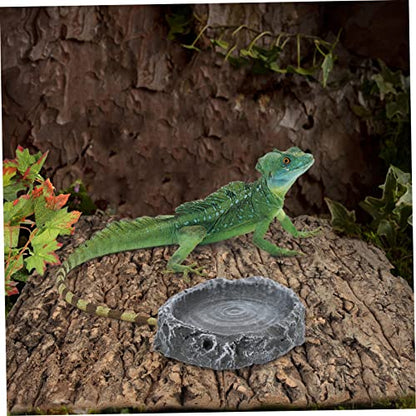 LIOOBO Tortoise Feeding Basin Reptile Water Bowl for Snake Lizard Turtle Pet Food Storage Basin Solid Material Easy Cleaning Reptile Accessories