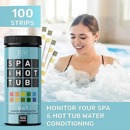 Hot Tub Test Strips for Spas - 6 in 1 Water Test [100 Pack] | Includes 100 hot tub test strips that measure chlorine, bromine, pH, alkalinity and hardness with results in 30 seconds. - style: HOT TUB TEST STRIPS - 100 STRIPS