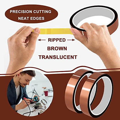 High Temperature Tape Heat Tape Heat Resistant Tape Heat Transfer Tape Heat Tape for Sublimation No Residue 10mm X 33m 108ft (Yellow-2 Roll) - color: A-Yellow-2 Roll