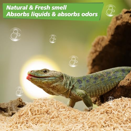 Sukh 14OZ Natural Aspen Shavings Reptile Bedding - Wood Shaving Pet Bedding | Soft Wood Shavings Terrarium & Tank Substrate Nest Material for Snake, Lizard, Tortoise, Small Animal, Rabbit, Chicken & Bird