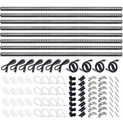 Barrina T5 Plant Lights, 3FT 128W (8 X 16W), 5000K, 8 Packs, Black Cover | Full Spectrum, Led Grow Light with Magnetic Design, Separate On/Off, Grow Light Strip for Seedlings, Linkable, Plug and Play - color: White, size: 3FT-Black Cover