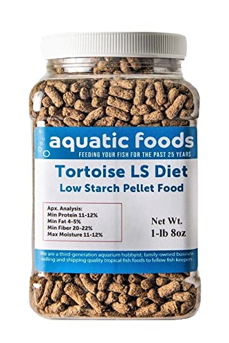 Tortoise Pellet Food, Low Starch High Fiber Diet for Sulcata, Leopard, Yellow-Footed, Desert, African Spurred for All Tortoise.…1-lb & 8oz Med Jar