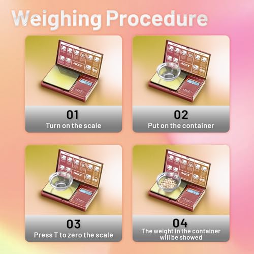 Digital Pocket Scale, 500g by 0.01g, Precision Gram Scale with Tare Scale Feature, 6 Units, Small Ounce Scale for Jewelry, Powder, Coins, Herb, Mini Scale with Battery - color: Pink