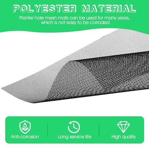 Ouligay 10pcs 11.8 X 7.8inch Flower Pot Hole Mesh Pad, Plastic Mesh Sheet, Eye Mesh, Keep Soil from Flowing Away,Bonsai Mesh DIY Drainage Netting Pot Bottom Grid Mat - color: Black