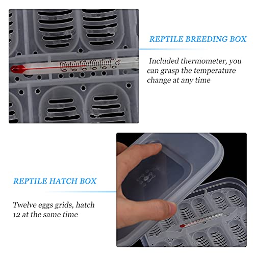 Levemolo Professional Reptile Breeding Box 12 Holes Quail Egg Incubator Box Reptile Supply for Lizards Turtles