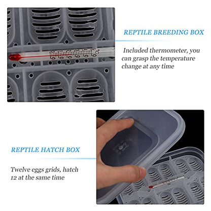 Levemolo Professional Reptile Breeding Box 12 Holes Quail Egg Incubator Box Reptile Supply for Lizards Turtles