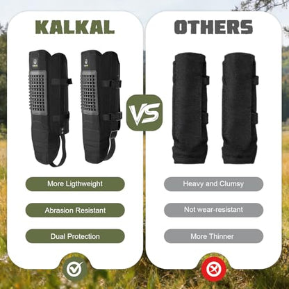 Snake Gaiters, 1200D Waterproof Snake Chaps Snake Gaiters for Men Women, Adjustable Snake Bite Protection Snake Guards for Legs Men, Snake Proof Gaiters for Hiking Hunting - color: Black