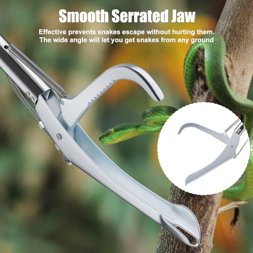 47" Extra Heavy Duty Snake Tongs Reptile Grabber Catcher | Wide Jaw Handling Tool for Outdoor, Garden, and Emergency Use - size: 47 Inch