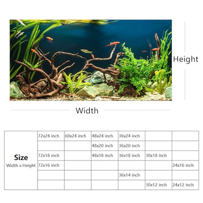 YongFoto Fish Tank Background 30x12 inch Aquarium Background River Bed Waterweeds Moss Lake Aquatic Plant Undersea Tree Branch Backdrop Reptile Habitat Terrarium Background, Green-3 - color: Green-3, size: 30x12in/75x30cm