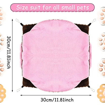3 Tier Ferret Rat Hammock,Guinea Pig Cage Accessories,11.8x11.8 Inches,Pet Cage Hanging Bunkbed Hammock for Small Animals,Guinea Pig,Ferret,Kitten,Squirrel,Chinchilla,Rat,Parrot - color: pink