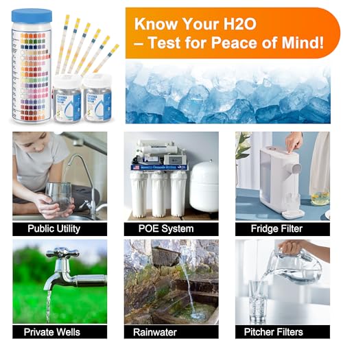 AAwipes Drinking Water Test Strips 17-in-1 100 Strips + 2 Bacteria Tester Kits, Lab-Validated Complete Water Testing for Home, Well, Tap Water, City Water, Flood Water Testing Strips (K03-100)