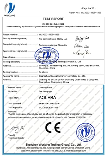 AOLEBA 10.5 mm Static Climbing Rope 10M(32ft) 20M(64ft) 30M(96ft) 50M(160ft) 70M(230ft) Outdoor Rock Climbing Rope, Escape Rope Ice Climbing Equipment Fire Rescue Parachute Rope - color: Blue, size: 64ft