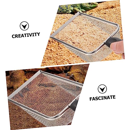 2Pcs Stainless Steel Reptile Litter Scoop Set Non-Stick Shovel for Cleaning Tortoise Gecko Snake and Lizard Waste Sturdy PET Poop Cleaning Tool