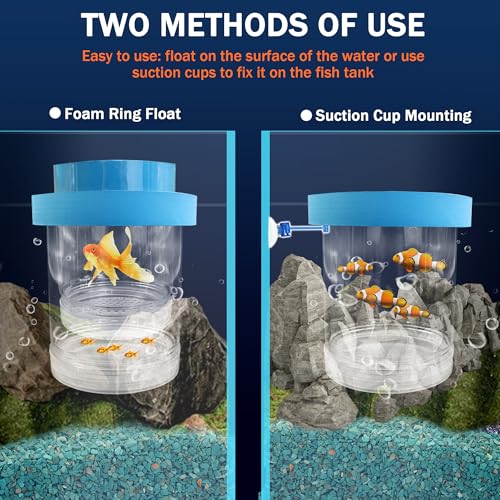 Large Floating Fish Breeding Box, Plastic Clear Breeding Box for Fish Tank | Aquarium Divider Incubator with Suction Cup, Adjustable Isolation Hatchery for Shrimp Guppy