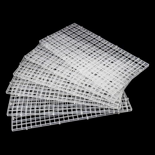 Aquarium Fish Tank Divider Plastic Egg Crate Filter Bottom Tray, S | 6pcs Plastic Grid - size: S 6pcs