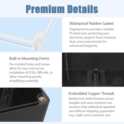 Junction Box with Clear Cover IP65 Waterproof Project Box Dustproof ABS Plastic Electrical Project Boxes Universal Enclosure, Black 4.7"x 4.7"x 3.5"(120x120x90mm)(Pack of 2) - color: 2 packs, size: 4.7"x 4.7"x 3.5"