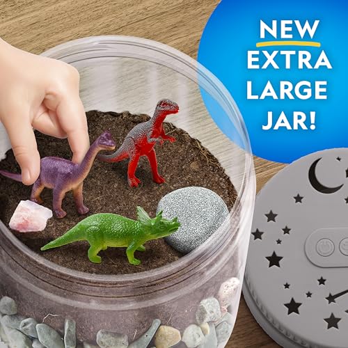 National Geographic Light-Up Dinosaur Terrarium Science Kit for Kids | Multicolor Light, Real Plants, Dinosaur Habitat, Real Gemstones, DIY Nature Activity, Science Learning Toy, Birthday Gift - style: Dino Habitat