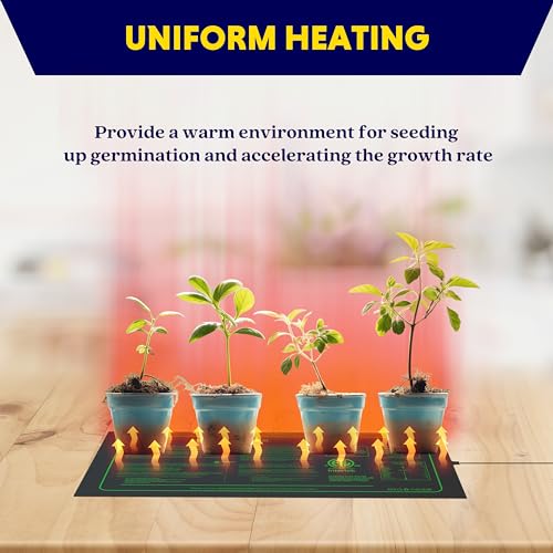 iPower Seedling Heat Mat Waterproof Durable Germination Station Warm Hydroponic Pad for Indoor Home Gardening Seed Starter - size: 10" x 20", style: Heat Mat - Upgrade Version