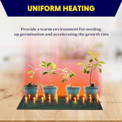 iPower Seedling Heat Mat Waterproof Durable Germination Station Warm Hydroponic Pad for Indoor Home Gardening Seed Starter - size: 10" x 20", style: Heat Mat - Upgrade Version
