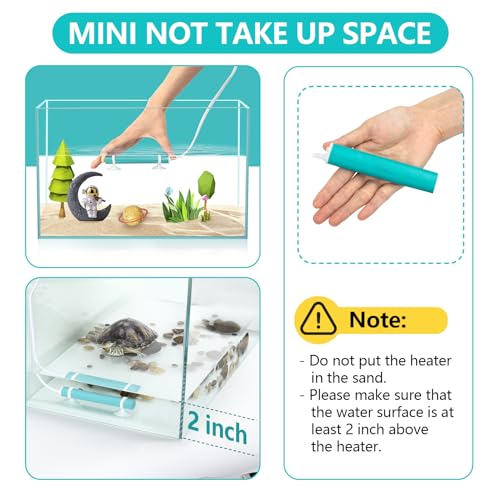 hygger Mini Submersible Aquarium Heater, Turtle and Betta Fish Tank Heater with Five-Key External Controller 78℉、82℉、86℉、90℉、94℉ for Freshwater Small Tank - size: 15W for 0.4~2.64Gal