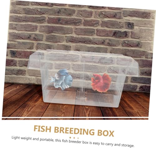 2pcs Self-Floating Fish Breeding Box Double-Layer Aquarium Incubator for Betta Fish Fry Hatching Tank with Divider for Shrimp and Reptiles
