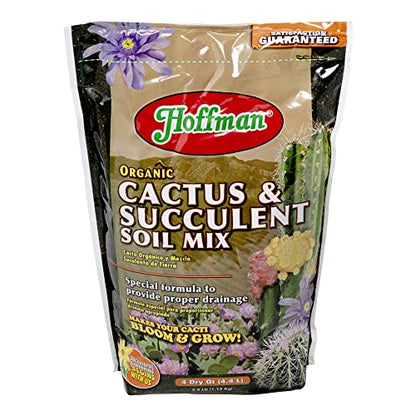 Hoffman 10404 Organic Cactus and Succulent Soil Mix, 4 Quarts, Brown/A - size: 1 pack