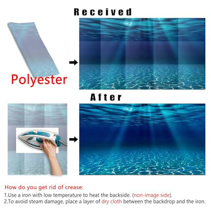 Natural Undersea Aquarium Background, Underwater Ocean Sunlight Fish Tank Background 30X18IN with 8 EVA Double-Sided Tape - color: Ocean, size: 30X18in/75X45cm