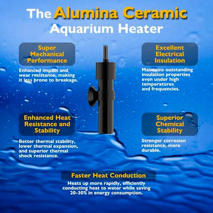 10W Mini Aquarium Heater 5V/2A USB Betta Heater for up to 1 Gallon Tanks, Alumina Ceramic Fish Tank Heater Turtle Heater with Dry-Run & Overheat Protection - size: For Tanks ≤ 1 Gal