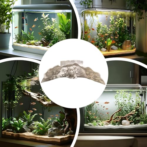 Aquarium Cave, Easy to Clean, 18x6.8x6.8cm, Betta Habitat, Aquarium Underground Tunnel, Safe Material, for Corydora, Catfish, Clown Loach, Guppy, Small Cichlid, Reptiles, Turtles & Terrariums