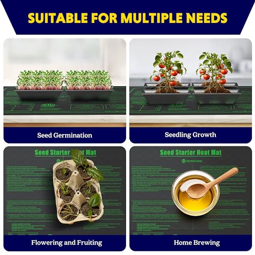 iPower Seedling Heat Mat Upgraded Technology, 48" X 20" Waterproof Durable Germination Station Heating Mat, Warm Hydroponic Pad for Indoor Home Gardening Seed Starter - size: 48" x 20", style: Heat Mat - Upgrade Version