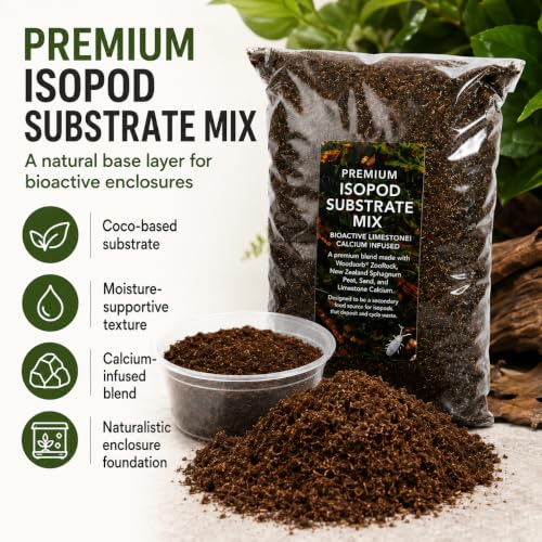 Bioactive Starter Kit | 30 Powder Orange Isopods | 8 oz Coco Temperate Springtail Culture | 2 qt Premium Isopod Substrate Mix